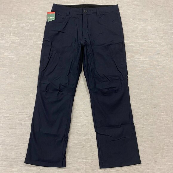 Orvis Fleece Lined Tech Pants Mens 34 x 30 Black Water Repellent Insulated - Picture 2 of 15